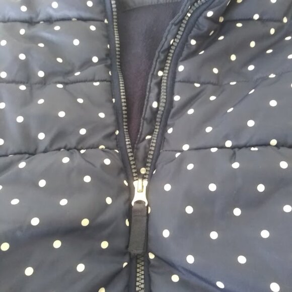 Healthtex girls size 5T navy blue and white polka-dot puffer jacket - Picture 7 of 9
